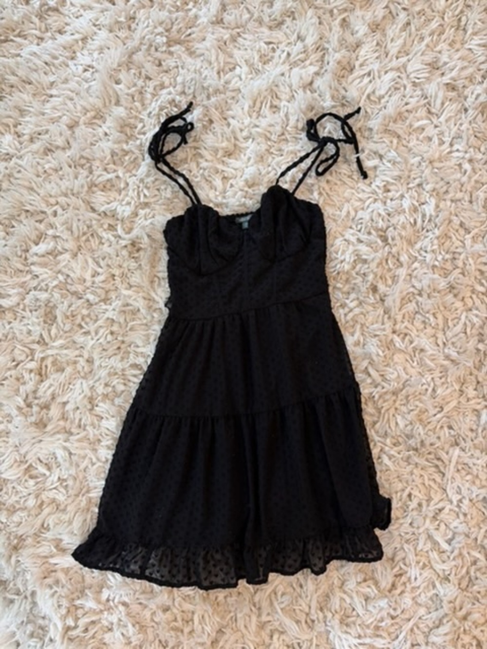 Target Black Swiss Dot Tie-Strap Mini Dress